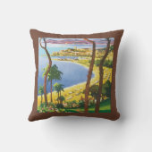 Vacation Beach Scene Colorful Art Accent Pillow (Back)