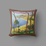 Vacation Beach Scene Colorful Art Accent Pillow