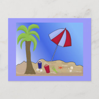 Vacation Beach Scene Postcard
