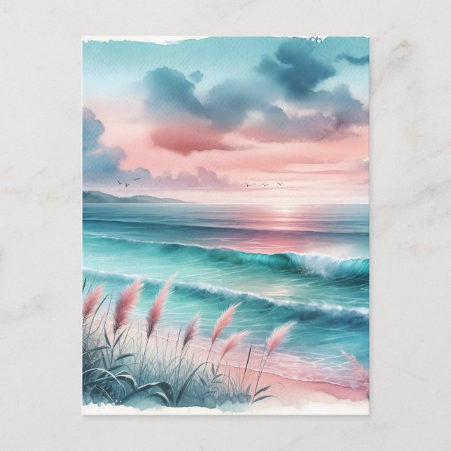 Vacation | Beautiful Ocean Scene Keeping in Touch Postcard (Front)