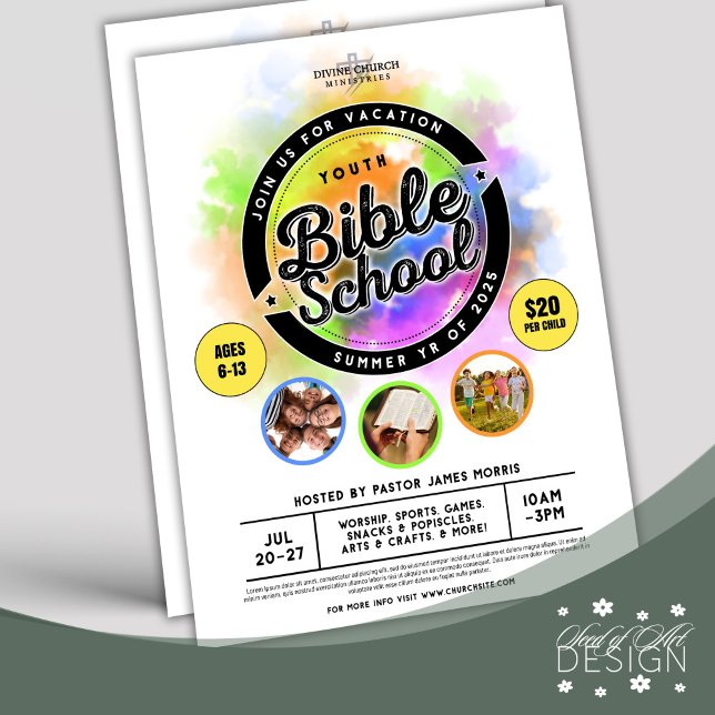 Vacation Bible School Church Summer Event Flyer (Creator Uploaded)