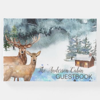 Vacation Cabin Rustic Woodland Guestbook by MaggieMart at Zazzle