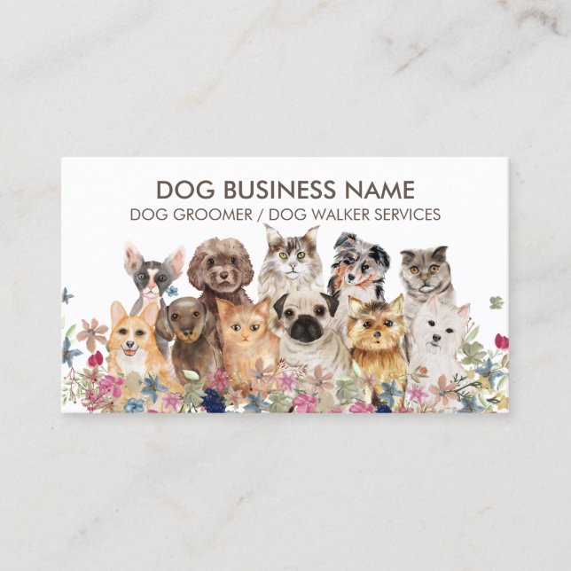 Vacation Cat Dog Check In Business Card (Front)