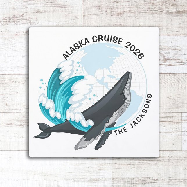 Vacation Cruise Ship Whale Your Name Magnet (Creator Uploaded)