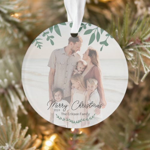 Vacation Destination Family Photo Christmas Ornament