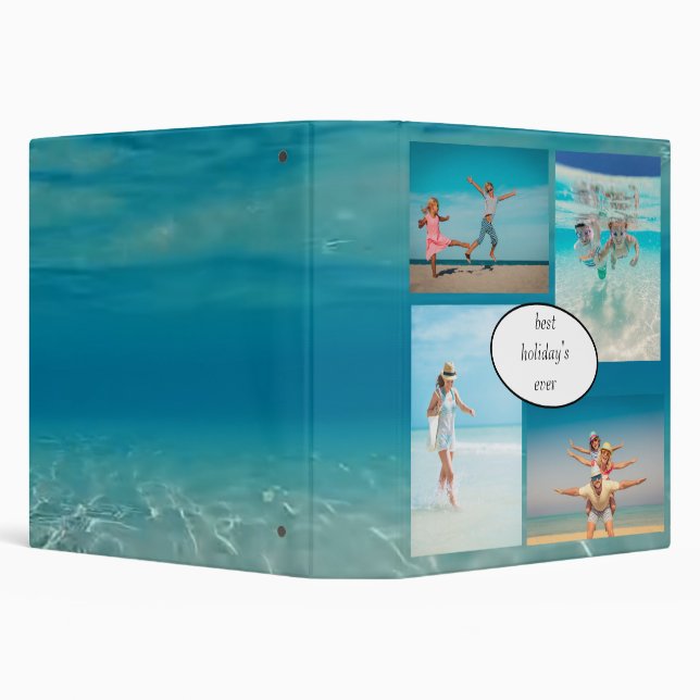  Vacation family Photo Collage  3 Ring Binder (Background)