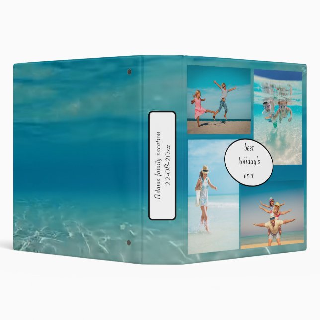  Vacation family Photo Collage  3 Ring Binder (Background)