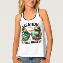 Vacation Feels Right Racerback Tank Top USA
