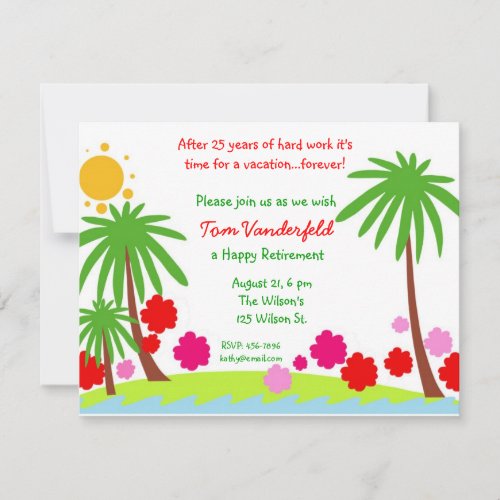 Vacation Forever Retirement Party Invitation