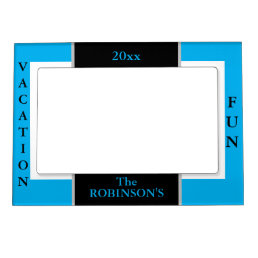 Vacation Fun Sky Blue Black Magnetic Frame