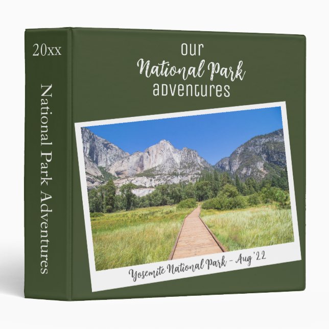 Vacation Green Yosemite Nature National Park 3 Ring Binder (Front/Spine)