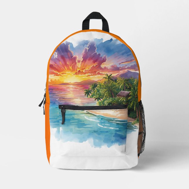 Vacation, Hello Summer,Hello Beach Printed Backpac Backpack (Front)