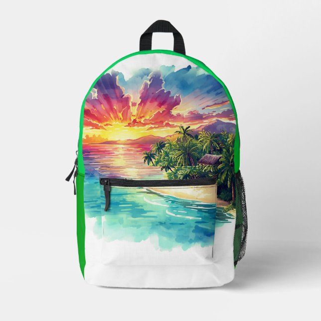 Vacation, Hello Summer,Hello Beach Printed Backpac Backpack (Front)