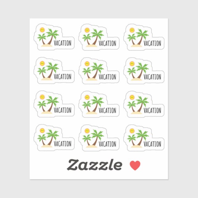 Vacation Holiday Tropical Island Bujo Planner Sticker (Sheet)