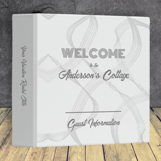 Vacation Home Rental Gray Grey 3 Ring Binder (Creator Uploaded)