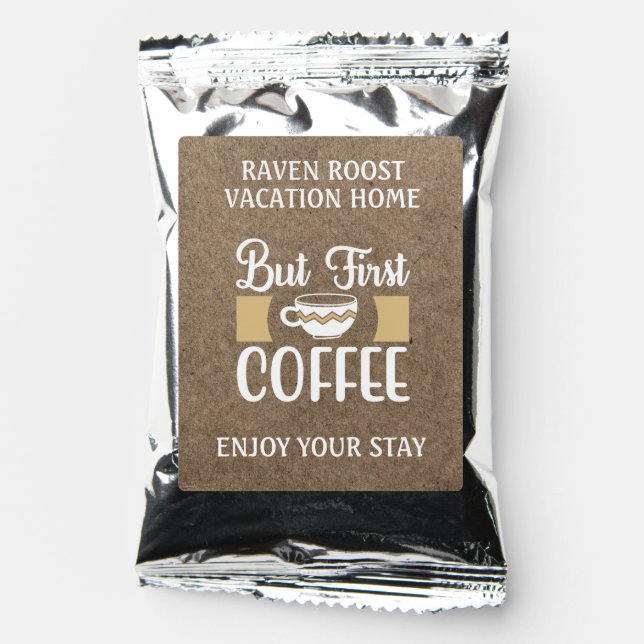 Vacation House Rental Gift Short Term Guest Gift Coffee Drink Mix (Front)