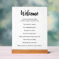 Vacation House Rules Black and White Template
