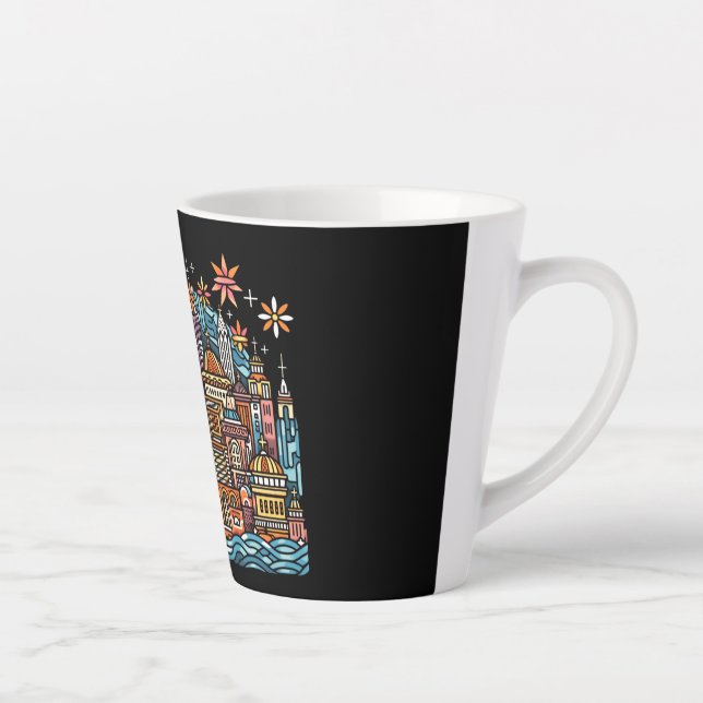 vacation in an island latte mug (Right)