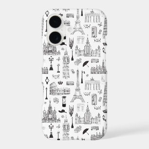 Vacation In Europe Pattern iPhone 17 Case