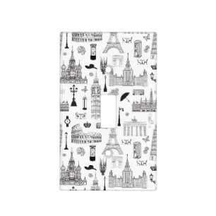 Vacation In Europe Pattern Light Switch Cover
