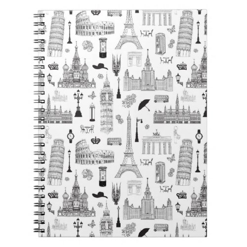 Vacation In Europe Pattern Notebook