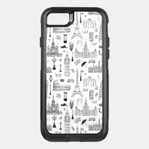 Vacation In Europe Pattern OtterBox Commuter iPhone SE/8/7 Case