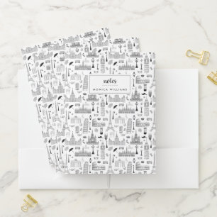 Vacation In Europe Pattern Pocket Folder