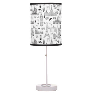 Vacation In Europe Pattern Table Lamp