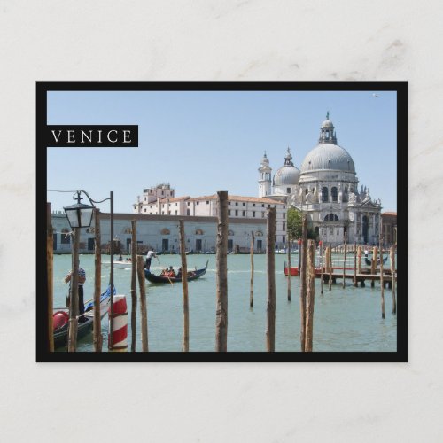 Vacation in Venice landscape black edge postcard