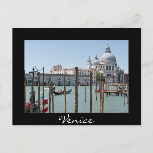 Vacation in Venice landscape black text postcard