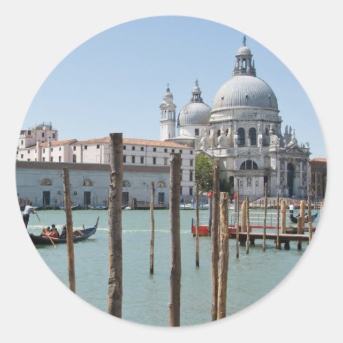 Vacation in Venice landscape round sticker