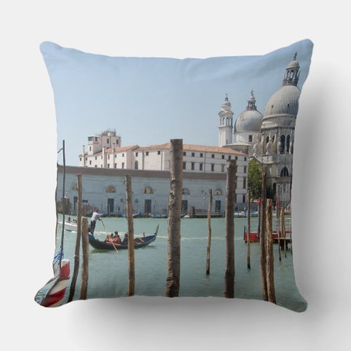 Vacation in Venice landscape throw pillow