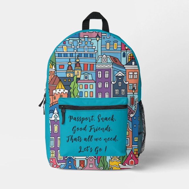 Vacation,Let's Go ! Printed Backpack (Front)