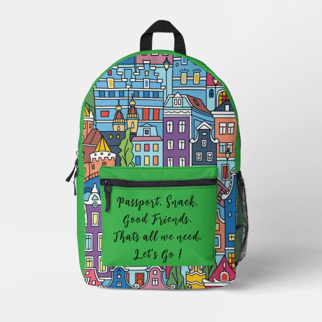 Vacation,Let's Go ! Printed Backpack (Front)