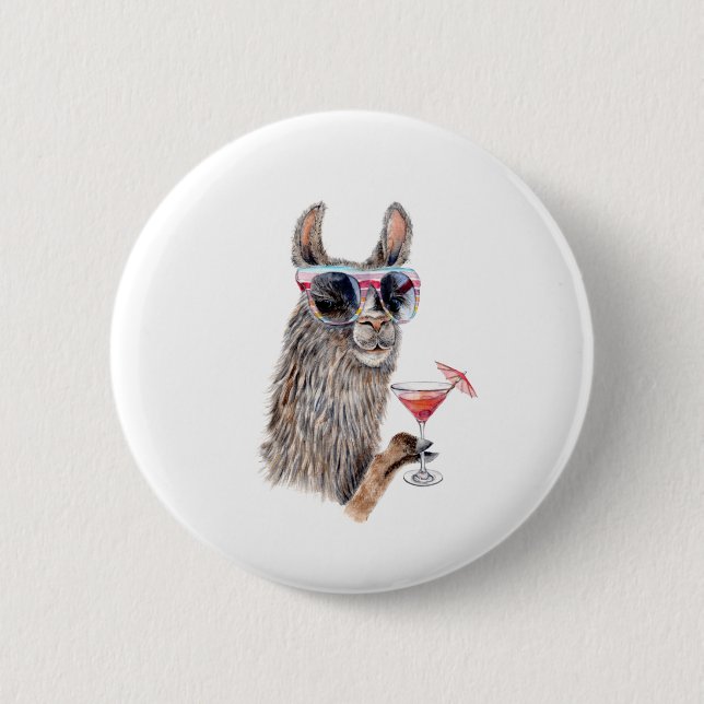 Vacation Llama Button (Front)