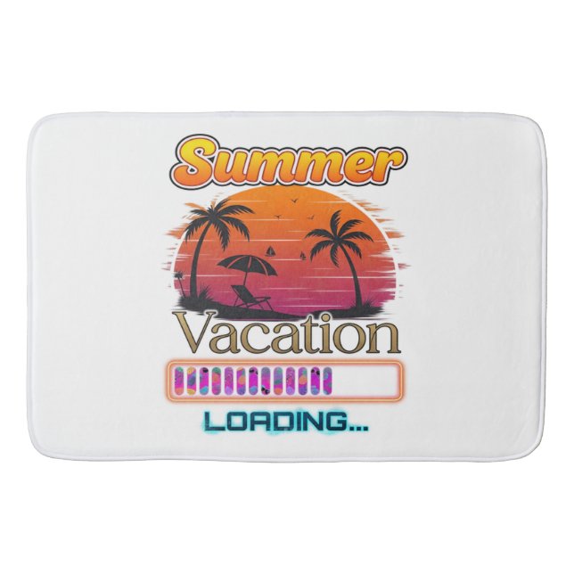 Vacation Loading Summer Sunset Beach Bath Mat (Front)