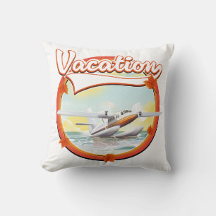 Vacation logo throw pillow