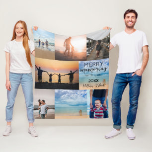 Vacation Memories Christmas Gift Fleece Blanket