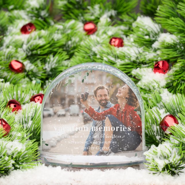 Vacation Memories | Custom Travel Photo Keepsake Snow Globe (Christmas)