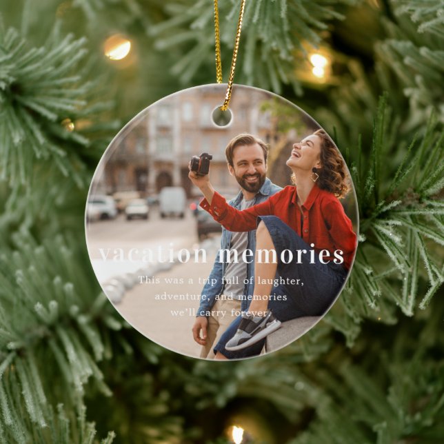 Vacation Memory | Sentimental Photo Keepsake  Ceramic Ornament (Tree)