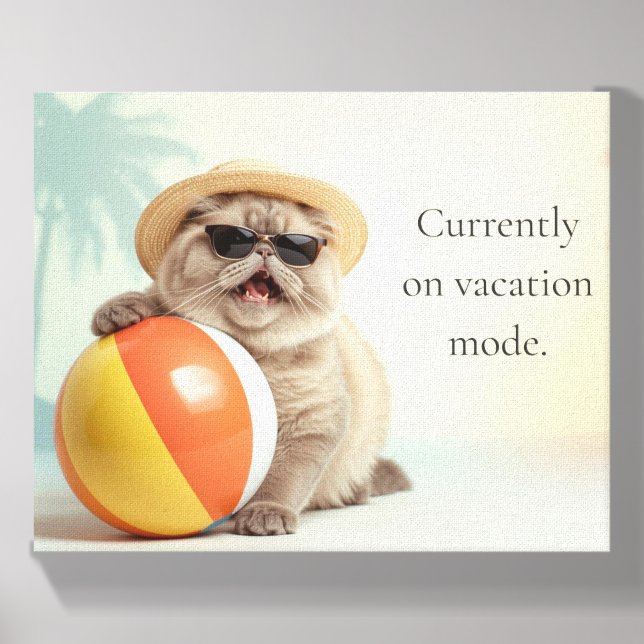 Vacation Mode British Shorthair Cat Canvas Photo Tile (Front Set)