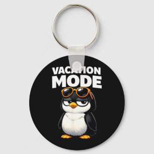 Vacation Mode Cute Penguin Funny Adorable Animal Keychain