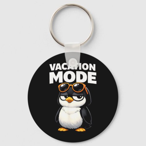 Vacation Mode Cute Penguin Funny Adorable Animal Keychain