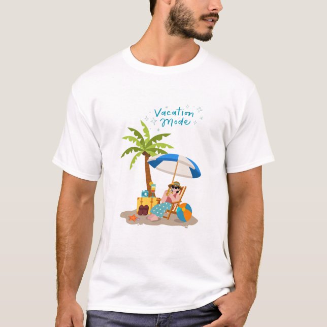 vacation mode funny summer T-shirt (Front)