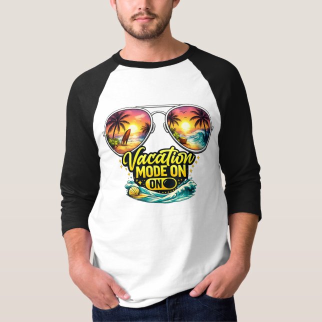 Vacation Mode On Beach Vacation Raglan Tee (Front)