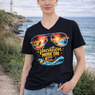 Vacation Mode On Beach Vacation V Neck Tee
