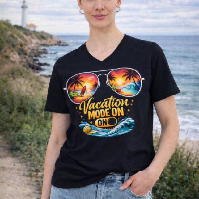 Vacation Mode On Feels Like Beach Paradise V Neck T-Shirt (Creator Uploaded)