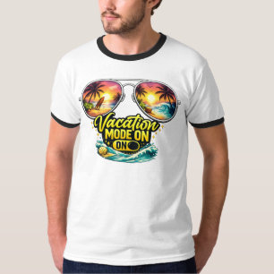 Vacation Mode On Feels Like Ocean Sunset Ringer Te T-Shirt