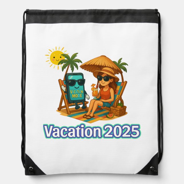Vacation Mode Tote Bag – Fun Beach Vibes Digital A (Front)