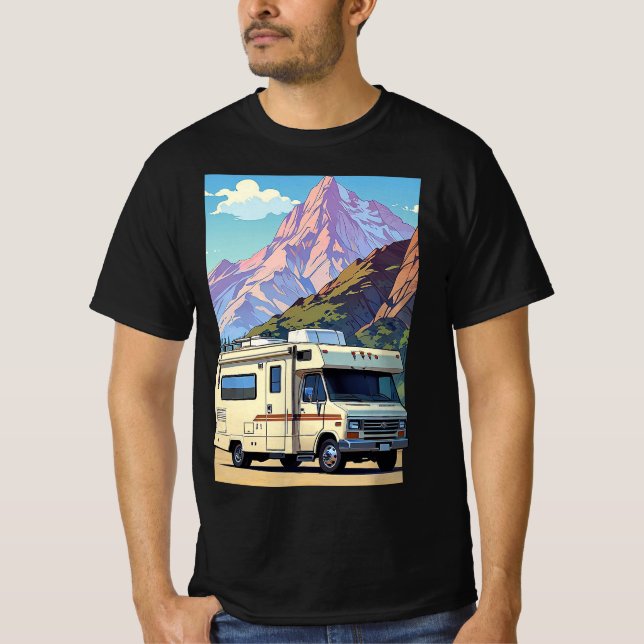 Vacation mode travel outdoors RV adventure T-Shirt (Front)